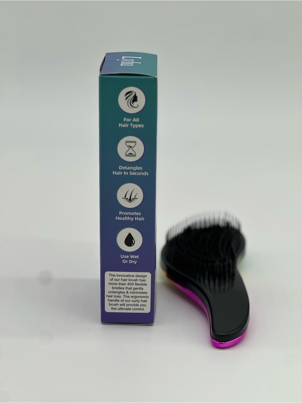 Detangler Brush - Black/Purple - Picture 5 of 5